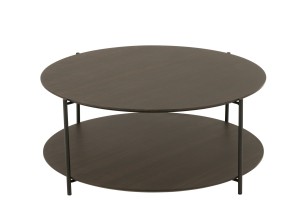 Stolik kawowy Round Mdf/Metal Dark Brown Small