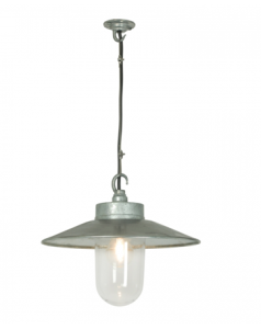 Lampa WELL GLASS PENDANT WITH VISOR, GALVANISED, CLEAR GLASS