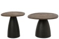 Stoliki kawowe zestaw Set Of 2 Side Table Mango Wood Dark Brown/Black