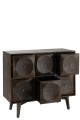 Komoda Circle Design Wood Dark Brown