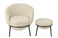 Fotel z podnóżkiem Iron Beige/Black