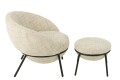 Fotel z podnóżkiem Iron Beige/Black