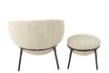 Fotel z podnóżkiem Iron Beige/Black