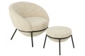 Fotel z podnóżkiem Iron Beige/Black