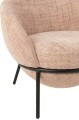 Fotel z podnóżkiem Iron Light Pink/Black