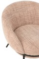 Fotel z podnóżkiem Iron Light Pink/Black