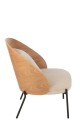 Fotel Lounge Chair Lone Ply Wood/Metal Natural/Beige