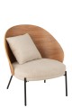 Fotel Lounge Chair Lone Ply Wood/Metal Natural/Beige