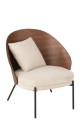 Fotel Lounge Chair Lone Ply Wood/Metal Brown/Beige
