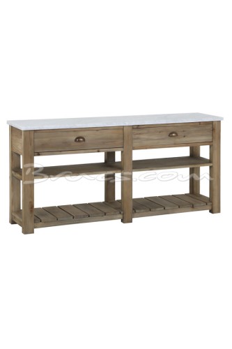 Wyspa MOOREA-S OAK & CARRARA MARBLE