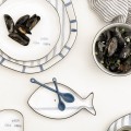 Talerz Breakfast plate, blue stripes
