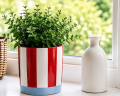 Doniczka w/stripes red/lt blue