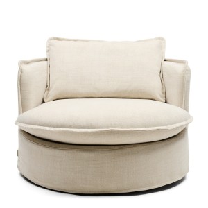 Fotel Alcudia, Lounge Armchair, Classic linen- Dune natural