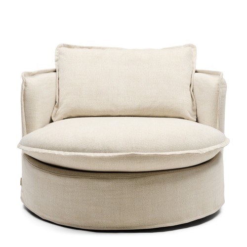 Fotel Alcudia, Lounge Armchair, Classic linen- Dune natural