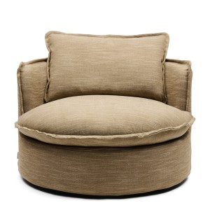 Fotel Alcudia, Lounge Armchair, Classic linen- Brown Taupe