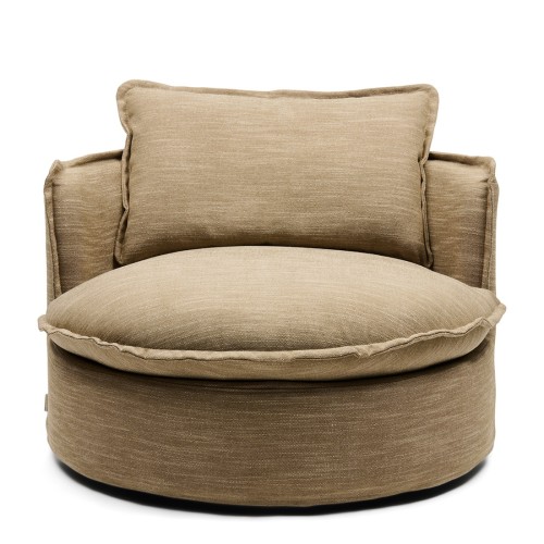Fotel Alcudia, Lounge Armchair, Classic linen- Brown Taupe