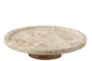 Patera Marmurowa Round Marble Beige/Natural 