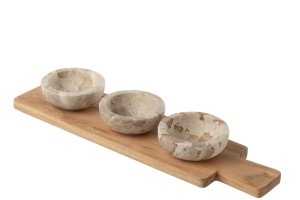 Zestaw miseczek marmurowych Marble Natural/Beige