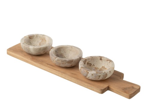 Zestaw miseczek marmurowych Marble Natural/Beige