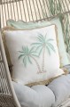 Poduszka Palm Tree Cotton White/Turquoise