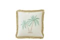 Poduszka Palm Tree Cotton White/Turquoise