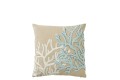 Poduszka Coral Cotton Greige/Light Blue