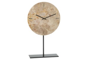 Zegar stołowy Marble Beige/Black