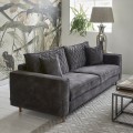 Sofa Kendall Sofa 3,5 Seater, velvet, grey