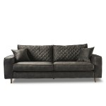 Sofa Kendall Sofa 3,5 Seater, velvet, grey