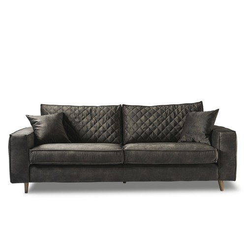 Sofa Kendall Sofa 3,5 Seater, velvet, grey