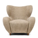 Fotel Courchevel Vintage velvet, classic cream