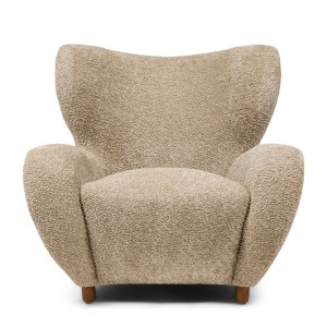 Fotel Courchevel Vintage velvet, classic cream