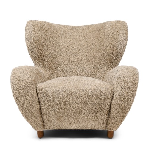 Fotel Courchevel Vintage velvet, classic cream