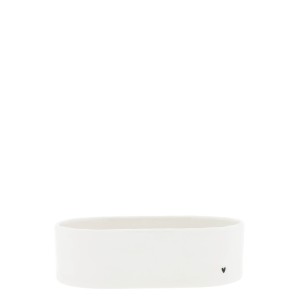 Tacka owalna White/with black heart