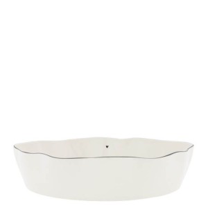 Miska owalna White with Black Heart