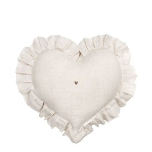 Poduszka Heart 52x50cm Light naturel w/ruffles