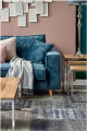 Sofa Kendall Sofa 3,5 Seater, velvet, petrol